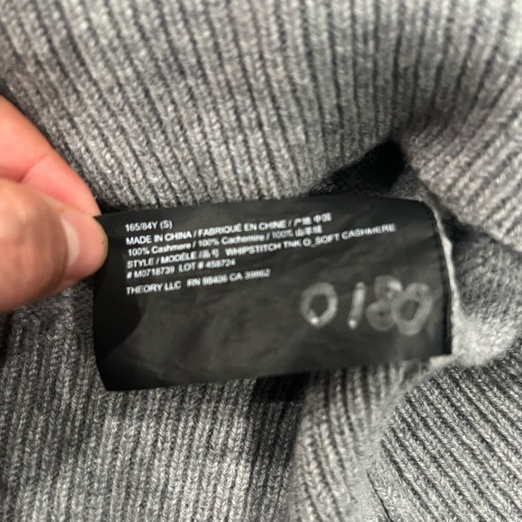 [S]Theory Heather Gray Cowl Neck Cashmere Sweater EUC - Picture 7 of 10